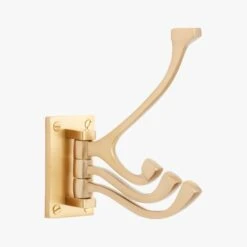 Brass 3-Prong Swivel Towel Hook -Furniture Sale 3ProngSwvlHookBrassS19
