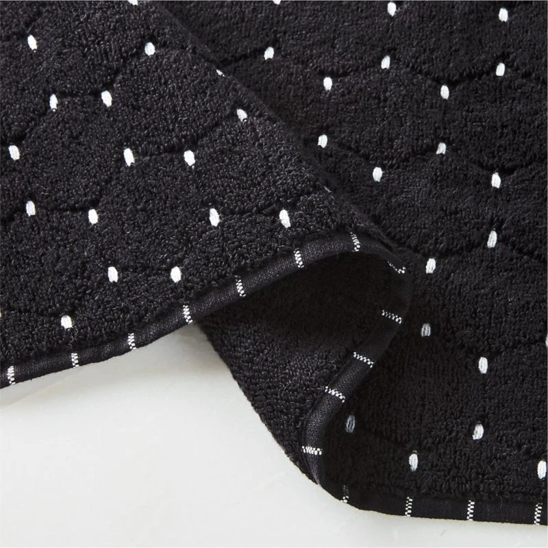 Abbie Organic Cotton Black And White Hand Towel 6 Abbie Organic Cotton Black And White Hand Towel - Image 4