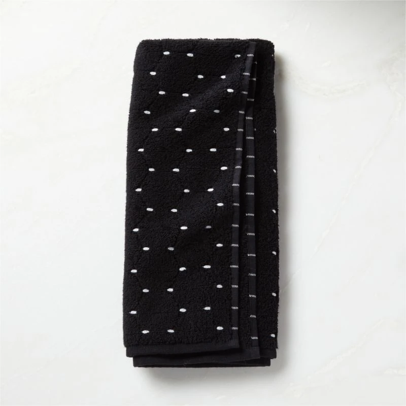 Abbie Organic Cotton Black And White Hand Towel 3 Abbie Organic Cotton Black And White Hand Towel