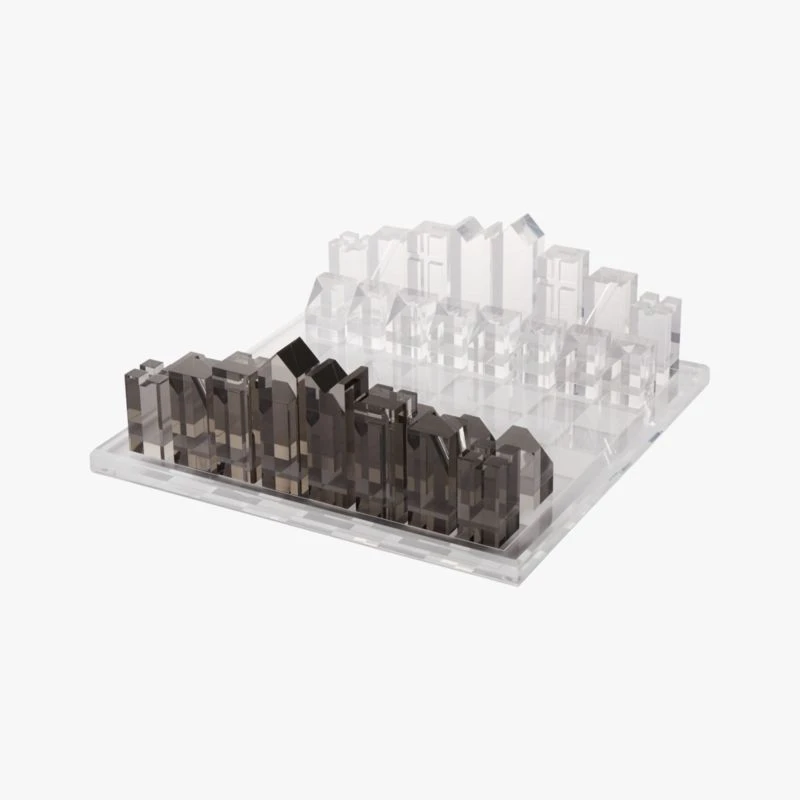 Clear And Smoke Grey Acrylic Chess Set 4 Clear And Smoke Grey Acrylic Chess Set - Image 2