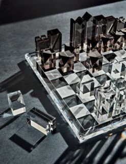 Clear And Smoke Grey Acrylic Chess Set 11 Clear And Smoke Grey Acrylic Chess Set -Furniture Sale AcrylicChessSetGG19