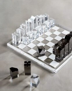 Clear And Smoke Grey Acrylic Chess Set 13 Clear And Smoke Grey Acrylic Chess Set -Furniture Sale AcrylicChessSetOC19
