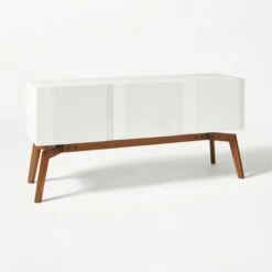 Alba Lacquered White Credenza Small -Furniture Sale AlbaWhtLcqrCredenzaIIISm3QF20