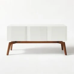 Alba Lacquered White Credenza Small -Furniture Sale AlbaWhtLcqrCredenzaIIISmSOF20