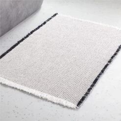 Alex Reversible Black/White Bath Mat 24"x36" -Furniture Sale AlexRvrsblBkWhtBthMatROS21
