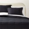 Alto Organic Cotton Black Quilt And Pillow Shams -Furniture Sale AltoOrgCttnBlkFQFQuiltSHS23