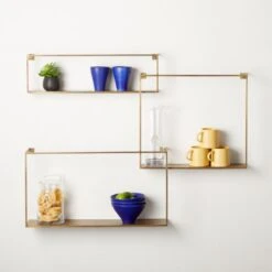 Antiqued Brass Floating Shelves Set Of 3 12 Antiqued Brass Floating Shelves Set Of 3 -Furniture Sale AntiquedBrssFltngShlvsS3ROS20