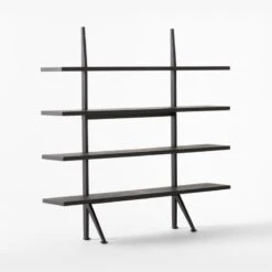 Azzurra Black Metal And Wood Bookshelf -Furniture Sale AzzurraBookcase3QSSF22