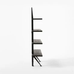Azzurra Black Metal And Wood Bookshelf -Furniture Sale AzzurraBookcaseSDSSF22