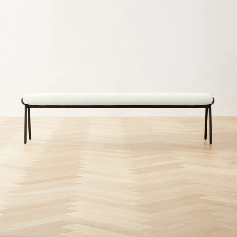 Baja Ivory Velvet Bench 3 Baja Ivory Velvet Bench