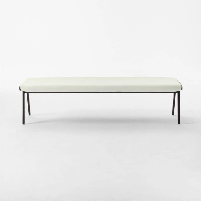Baja Ivory Velvet Bench 4 Baja Ivory Velvet Bench - Image 2