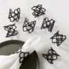 Basal Satin Black Napkin Rings Set Of 8 -Furniture Sale BasalStnBlackNpknRingS8SHF22