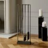 4-Piece Bend Raw Steel Standing Fireplace Tool Set -Furniture Sale BendFrplcToolsRawSteelS4SHF19