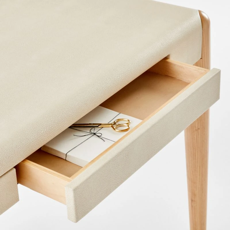 Beto White Shagreen Desk With Drawer 10 Beto White Shagreen Desk With Drawer - Image 8