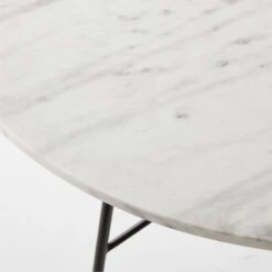 Pavilion Black Metal Outdoor Bistro Table With Marble Top Model 6340 -Furniture Sale BistroTableBlackNMarbleAVSSS23