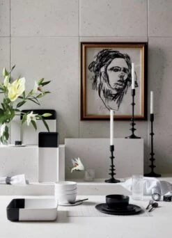 Crisp Rectangular Matte Black Serving Platter -Furniture Sale BlackDipServewareCrispSP18 1