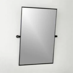 Blaine Matte Black Rectangular Pivot Wall Mirror 24"x36" -Furniture Sale BlaineMttBkPvtMrr24x36inAV2SHF22