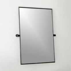 Blaine Matte Black Rectangular Pivot Wall Mirror 24"x36" -Furniture Sale BlaineMttBkPvtMrr24x36inAVSHF22