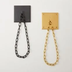 Bolt Polished Brass Chain Curtain Tiebacks Set Of 2 -Furniture Sale BoltDrpryTiebackChainGroupFHF21 1