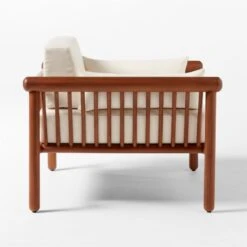 Bonelli Teak Outdoor Lounge Chair With Ivory Sunbrella® Cushions -Furniture Sale BonelliLoungeChairSDSSS23