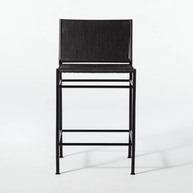 Bounce Black Woven Counter Stool 4 Bounce Black Woven Counter Stool - Image 2