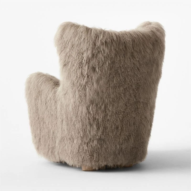 Bozzi Taupe Mongolian Sheepskin Accent Chair 9 Bozzi Taupe Mongolian Sheepskin Accent Chair - Image 7