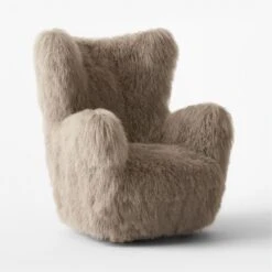 Bozzi Taupe Mongolian Sheepskin Accent Chair 14 Bozzi Taupe Mongolian Sheepskin Accent Chair -Furniture Sale BozziDkGryMnglnShpsknChr3QSSF22