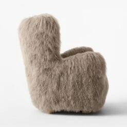 Bozzi Taupe Mongolian Sheepskin Accent Chair 15 Bozzi Taupe Mongolian Sheepskin Accent Chair -Furniture Sale BozziDkGryMnglnShpsknChrSDSSF22