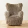 Bozzi Taupe Mongolian Sheepskin Accent Chair -Furniture Sale BozziDkGryMnglnShpsknChrSHF22