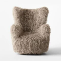 Bozzi Taupe Mongolian Sheepskin Accent Chair 13 Bozzi Taupe Mongolian Sheepskin Accent Chair -Furniture Sale BozziDkGryMnglnShpsknChrSOSSF22