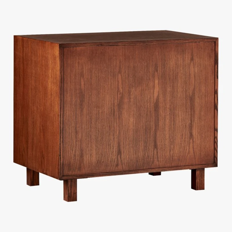 Inline Oak Wood 4-Drawer File Cabinet With Brass Handles 10 Inline Oak Wood 4-Drawer File Cabinet With Brass Handles - Image 8