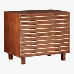 Inline Oak Wood 4-Drawer File Cabinet With Brass Handles 16 Inline Oak Wood 4-Drawer File Cabinet With Brass Handles -Furniture Sale BrassInlineFileDrawers3QF17