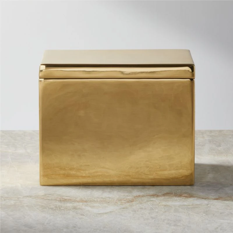 Polished Brass Recipe Box 3 Polished Brass Recipe Box
