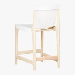 Burano White Leather Sling Counter Stool Set Of 2 -Furniture Sale BuranoCounterStool24inWht3QBF18
