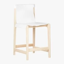 Burano White Leather Sling Counter Stool Set Of 2 -Furniture Sale BuranoCounterStool24inWht3QFF18