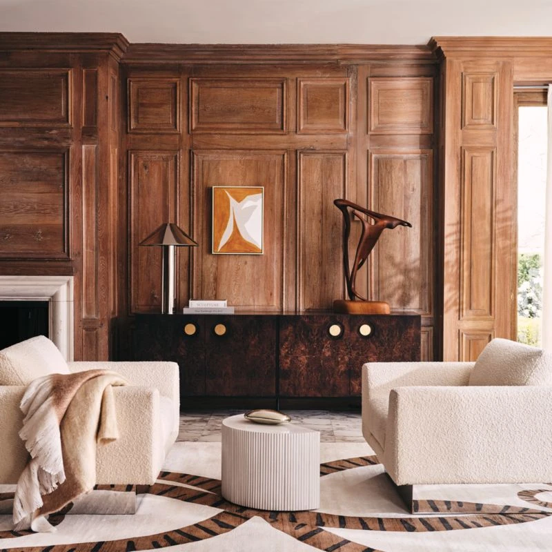 Carbon Brown Burl Wood Media Console 4 Carbon Brown Burl Wood Media Console - Image 2