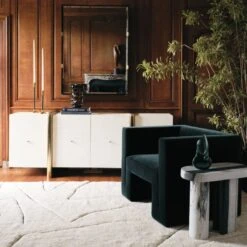 Matra Deep Teal Velvet Lounge Chair -Furniture Sale CB2FA22 17B Hero V1