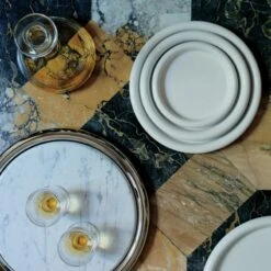 Piero Round Marble Serving Platter -Furniture Sale CB2FA22 FR 15 Hero 1