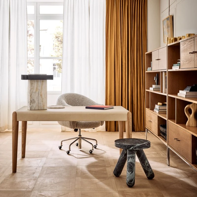 Beto White Shagreen Desk With Drawer 4 Beto White Shagreen Desk With Drawer - Image 2