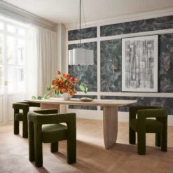 Venation Green Floral Wallpaper -Furniture Sale CB2FA23 14B V2