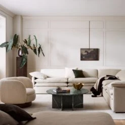 Muir White Boucle Swivel Chair 12 Muir White Boucle Swivel Chair -Furniture Sale CB2FA23 42A V2