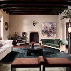 Arc Bronze Brown Velvet Bench -Furniture Sale CB2FA23 BID 01 V4