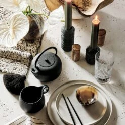 Nava Black And White Patterned Table Runner 14"x90" -Furniture Sale CB2HOL21 16A heroOC21 1x1