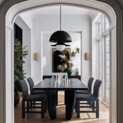 Falls Black Upholstered Dining Chair -Furniture Sale CB2HOL22 19A V1