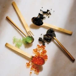 Set Of 6 Mini Gold Cocktail Forks 11 Set Of 6 Mini Gold Cocktail Forks -Furniture Sale CB2HOL22 21F hero