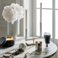 Coraline Silver-Plated Double Taper Candle Holder -Furniture Sale CB2HOL22 23C hero