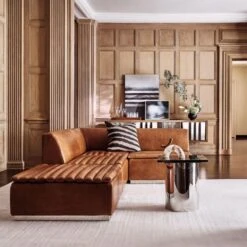 Kibo Steel And Oak Wood Media Console 83'' -Furniture Sale CB2HOL22 25A V3