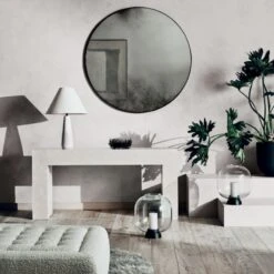 Clooney Antiqued Round Wall Mirror 36" -Furniture Sale CB2SP22 11A hero