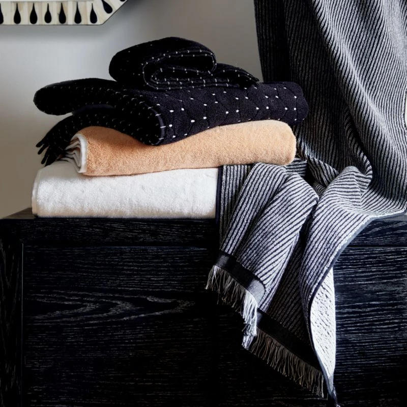 Abbie Organic Cotton Black And White Hand Towel 7 Abbie Organic Cotton Black And White Hand Towel - Image 5