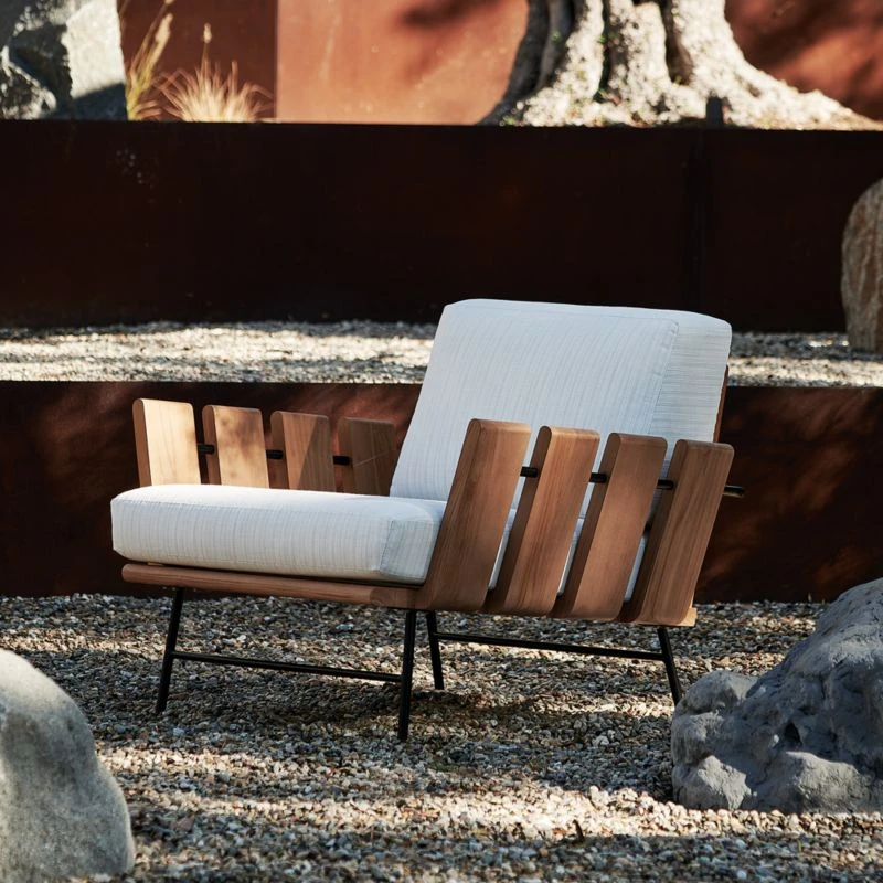 Seahaven Teak Outdoor Lounge Chair With Sand Perennials® Cushions 6 Seahaven Teak Outdoor Lounge Chair With Sand Perennials® Cushions - Image 4